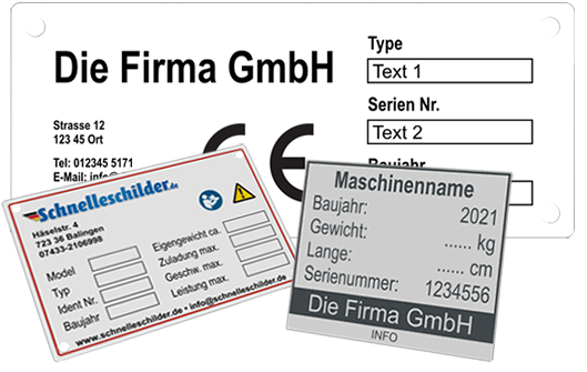 Typenschilder