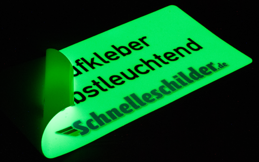 Aufkleber selbstleuchtend
