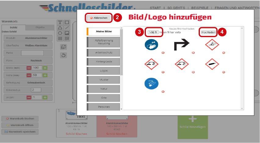 Wie gestalten Sie eigenen Schilder
